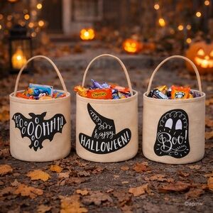 3 Piece Halloween Trick or‎ R Treat Bucket Candy